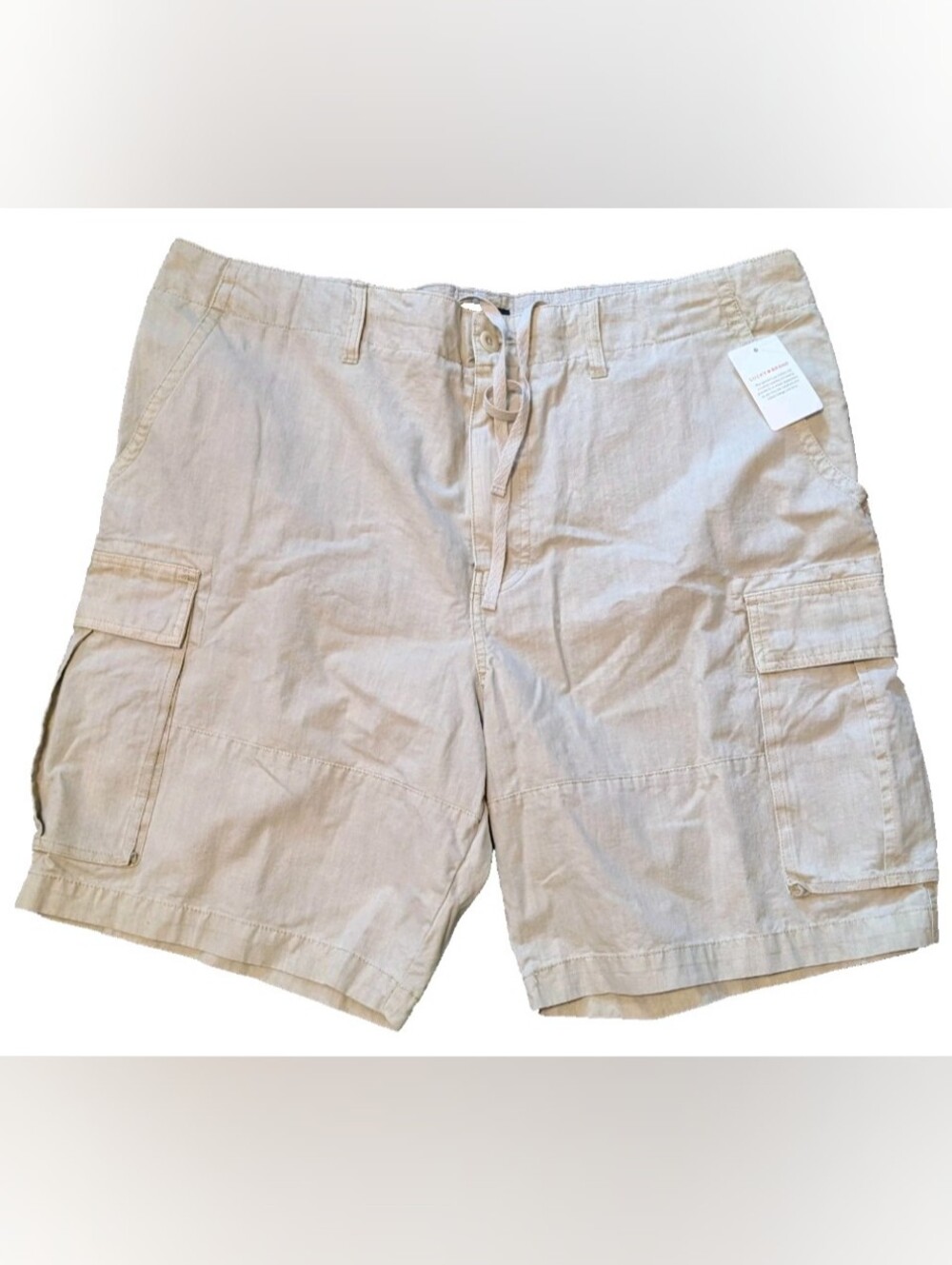 Lucky Brand Shorts Mens 38 Khaki Tan Cargo Belted RelaxedFit Utility Pockets NWT